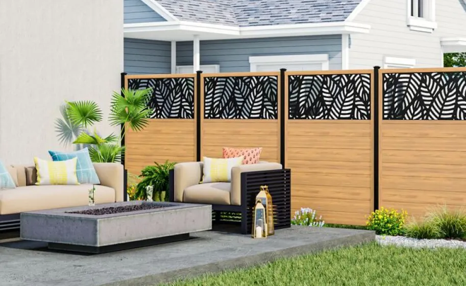 4’ x 6’ Vinyl Privacy Screen with Decorative Screen Panel Kit